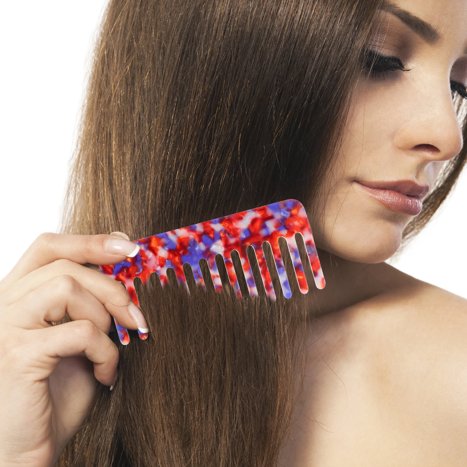 

Large-Toothed Fork Headdress Comb Wide Detangler Hair Styling Smooth Lightweight Men Women Children Curly Frizzy Hair