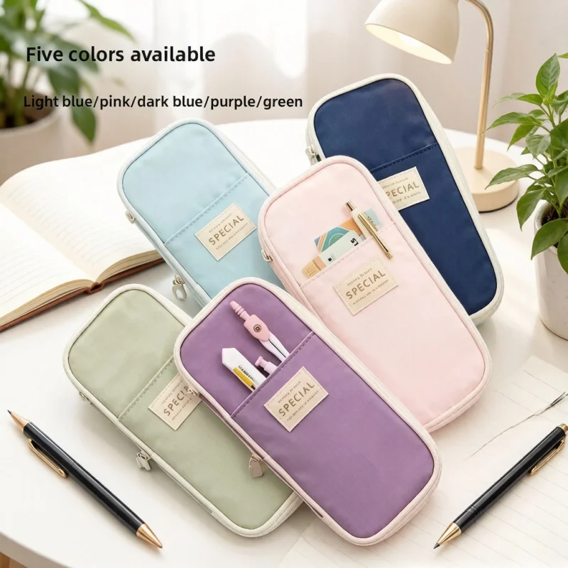 japanese-korean-style-pencil-case-large-capacity-macaron-color-telescopic-canvas-pencil-case-convertible-simple-bag