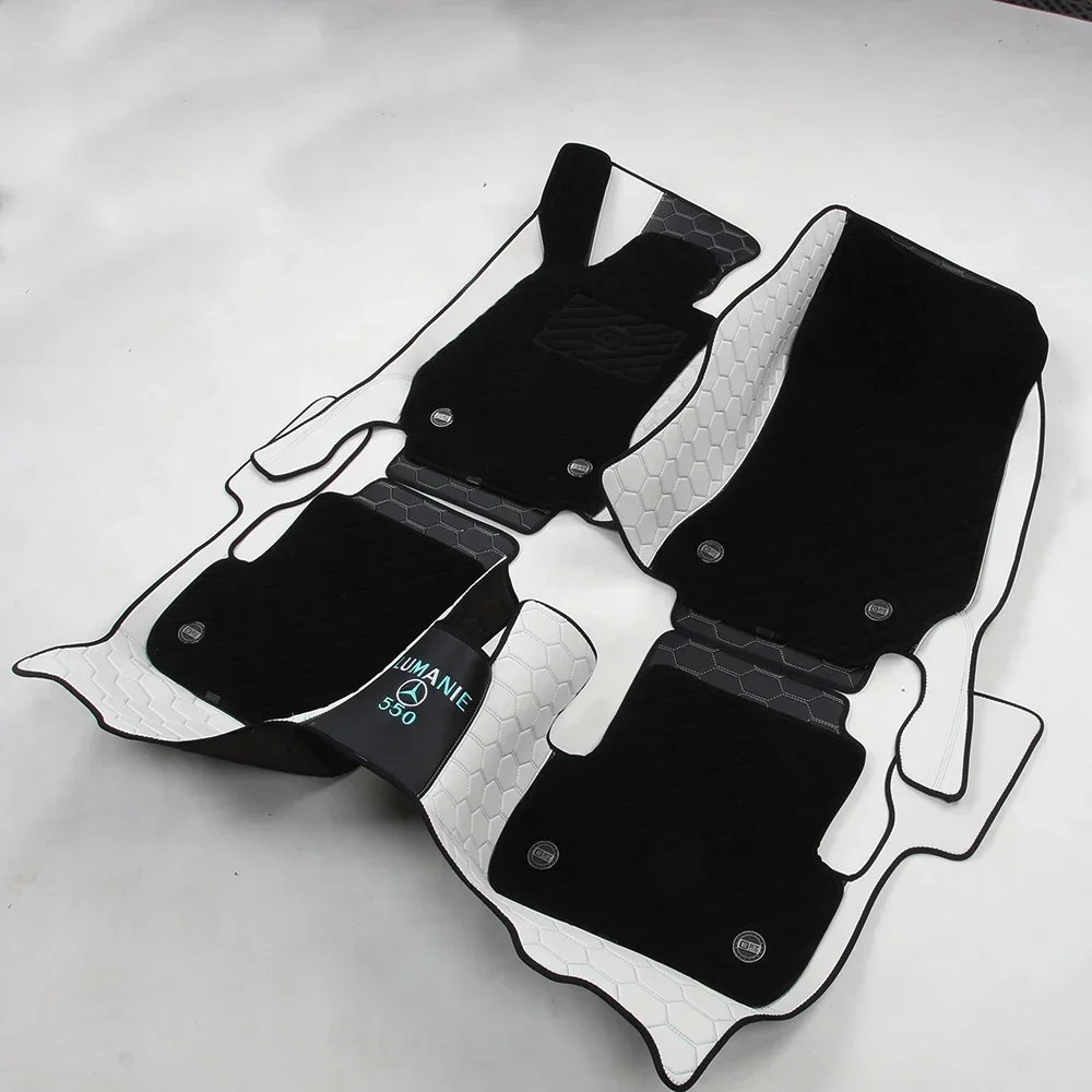 GANE OEM ODM Youthful Design Personalized Style Nappa Leather Car Interior Double-layer Large Surround Floor Mats