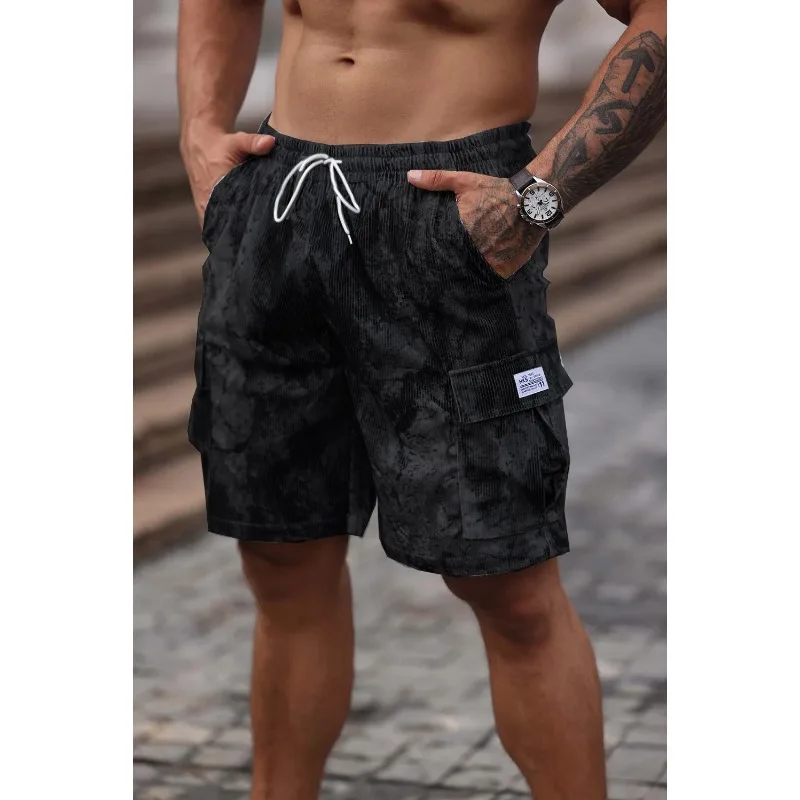 

Мужские камуфляжные шорты-карго с принтом «Джунгли», свободный крой, на шнурке, с множеством больших карманов, летние, с тропическим камуфляжным принтом