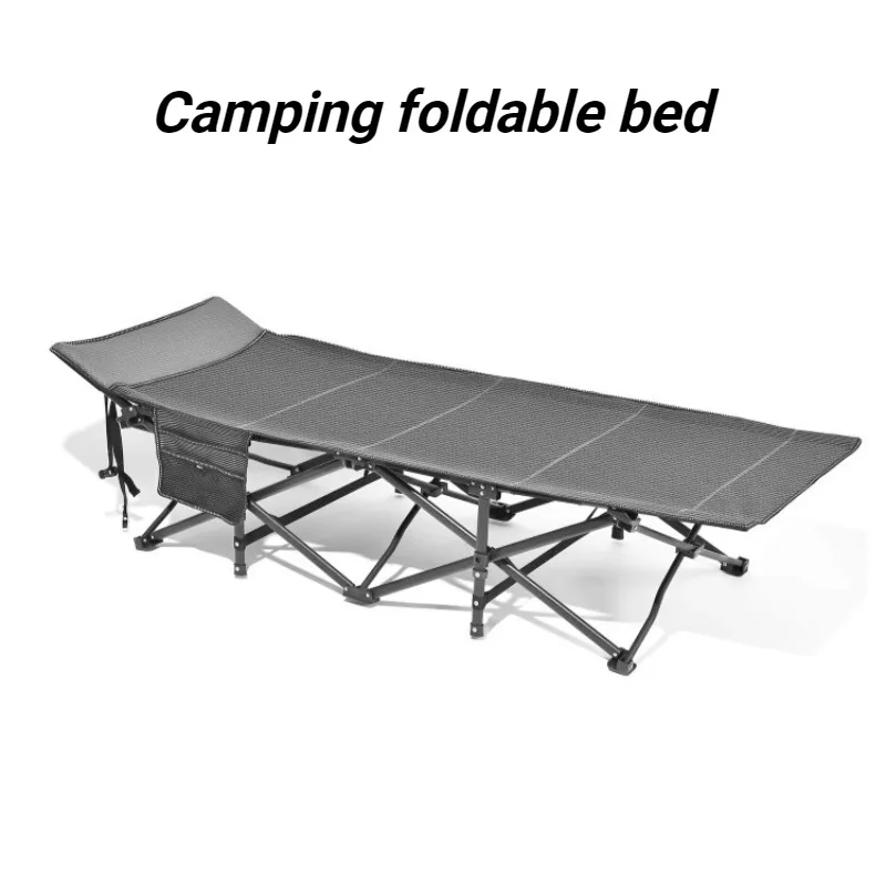 Outdoor Folding Camp Bed Portable Beach Collapsible Stable Leisure Relaxing Single Camping Beds Lunch Break Hiking Cots