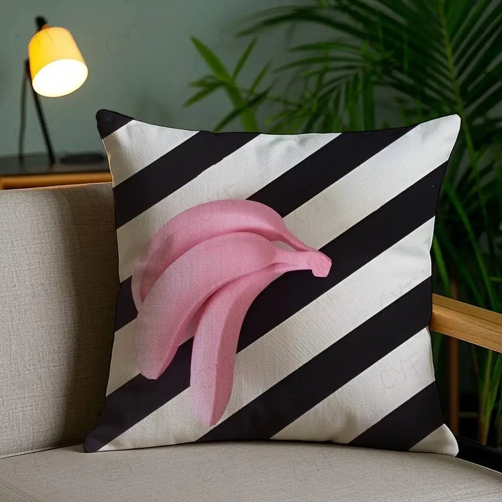 Tropical Plant Fruits Pillow Case Custom Printed Brushed Fleece Pillow, Baby Skin-Touch, Eco-Friendly Dye-Sublimation Cushion fo