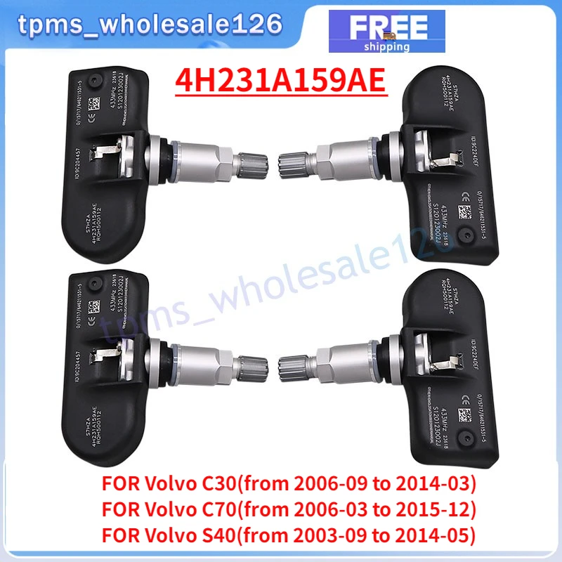 

4 шт. TPMS 4H231A159AE для 2006-2014 Volvo C30 C70 S40 V50 2001-2012 Land Rover Range Rover датчик системы контроля давления в шинах