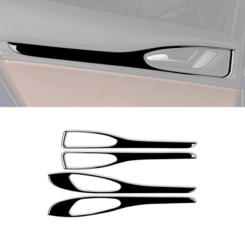 Door Panel Decorative Decal Trim Cover for Alfa Romeo Stelvio 2016 2017 2018 2019 2020 2021 2022 Car Accessories Piano Black