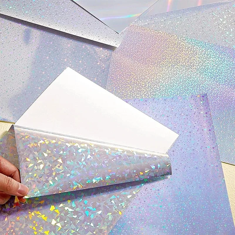 Waterproof Inkjet Printable Vinyl Sticker Paper Laser Diamond Pattern Self Adhesive for Inkjet Printer DIY Label Decal Craft