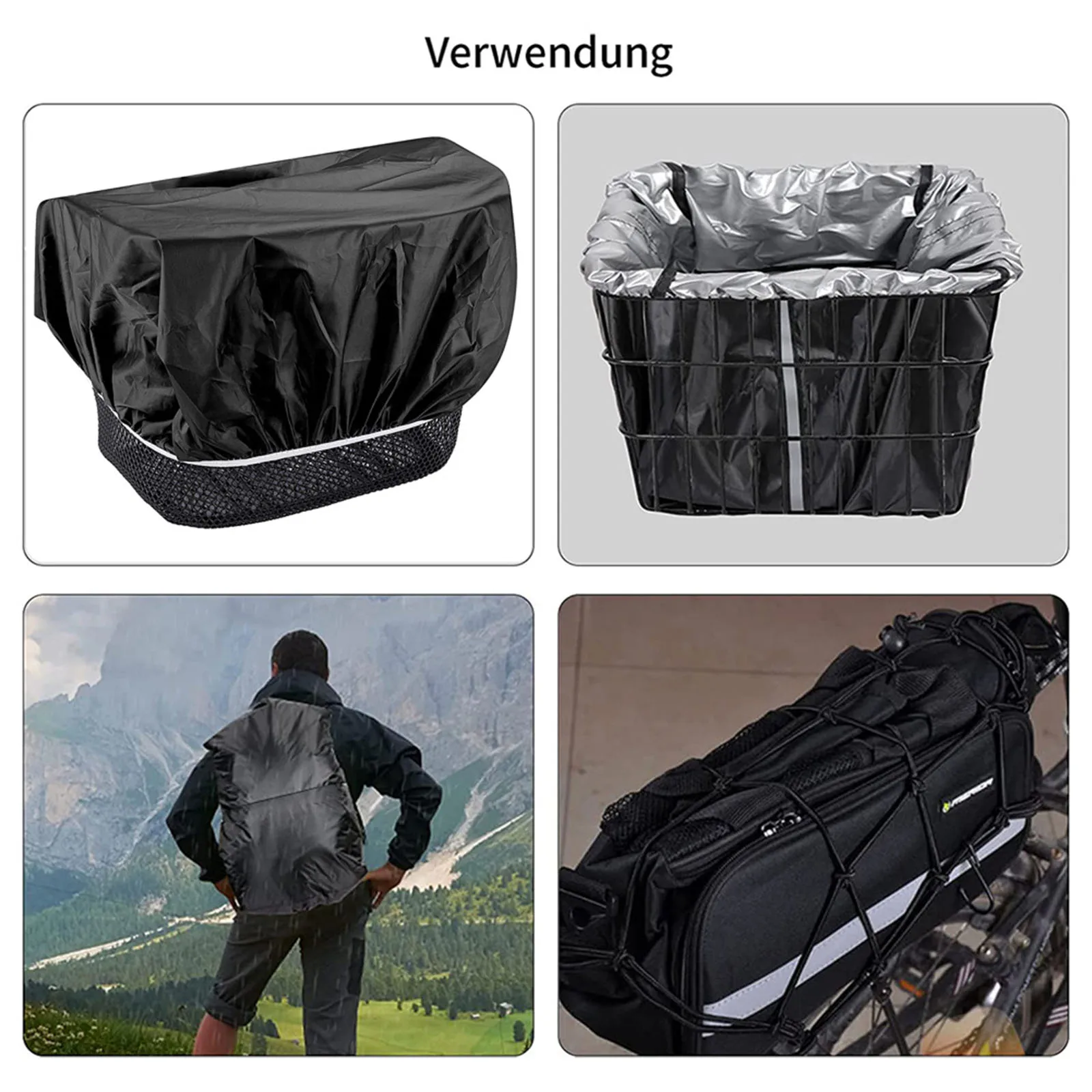 1set Waterproof Bike Basket Liner Rainproof Cover Fits For Most Bicycle Baskets Bike Basket Waterproof Cover Bicycle Cushion Set