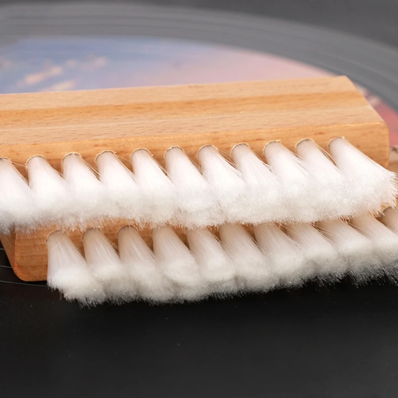 Brosse nettoyage disques vinyles, poils en Nylon doux, pour les amateurs vinyles F19E