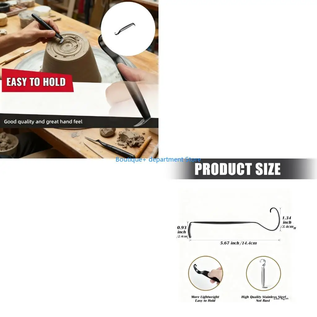 

E1PD 2Pieces Double Ended Clay Trimming Tool with Piercing Edges for Artists