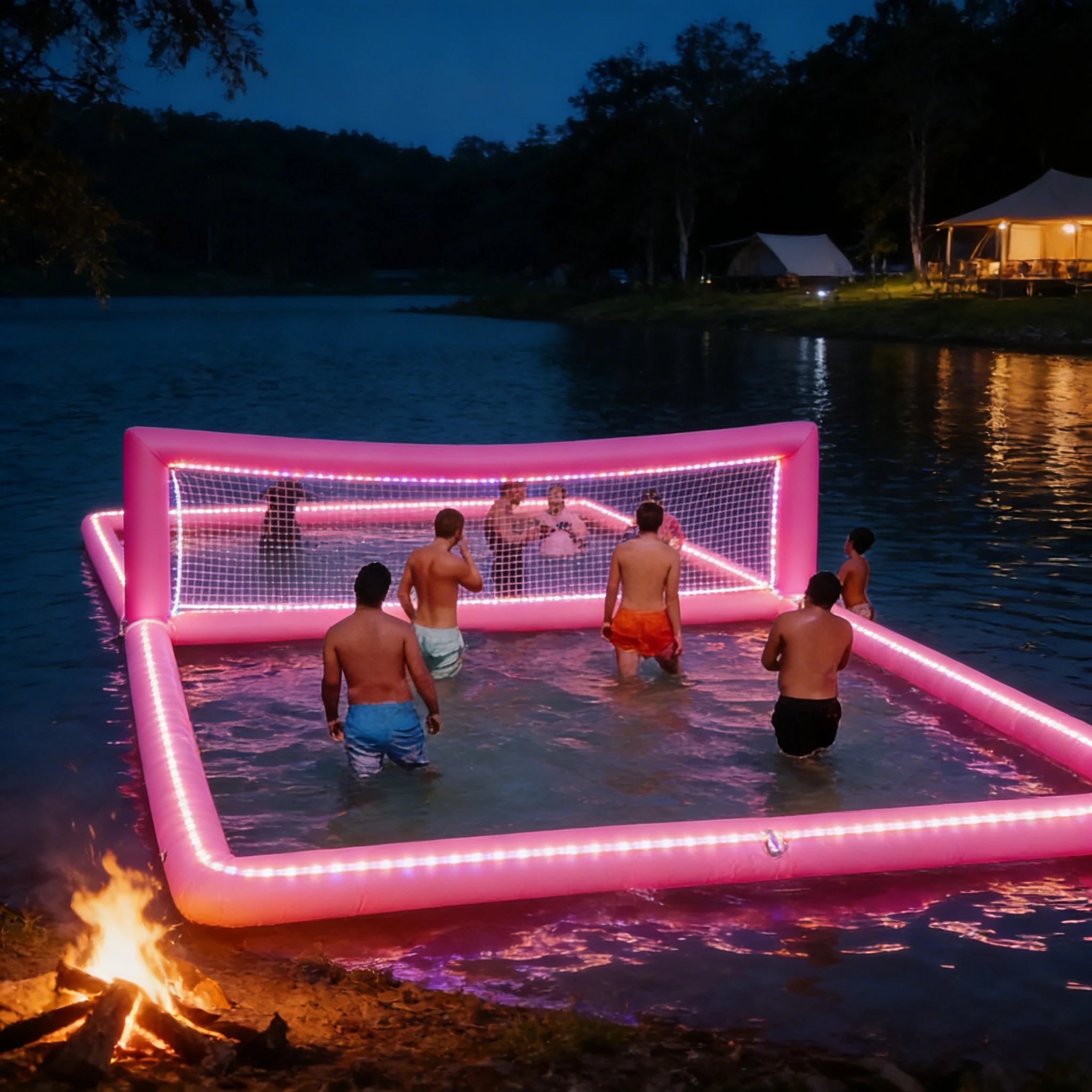 Wholesale Hot Selling Water Volleyball Court Portable Inflatable Water Sports Games for Outdoor Beach Pool Amusement Park Resort