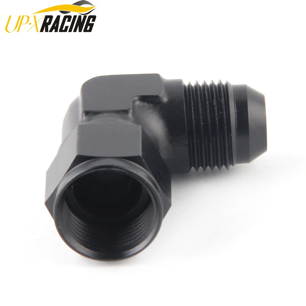 Oil Fuel Fittings Anodized Aluminum  Adapter 90 Degree Female AN6 8 10 Swivel Adaptors To Male Black JT24