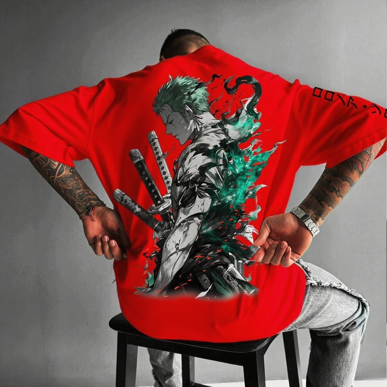 قطعة واحدة زورو أنيمي الرجال تي شيرتات قصيرة الاكمام جديد الصيف القطن الشارع الشهير رداء علوي غير رسمي الجرافيك المحملة المتضخم Y2k الملابس للجنسين