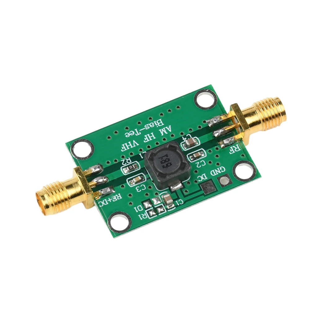 25K-100MHz RF Wideband Amplifier Module Coaxial Feed Biaser Low Insertion Loss HF AM DC 1-50V