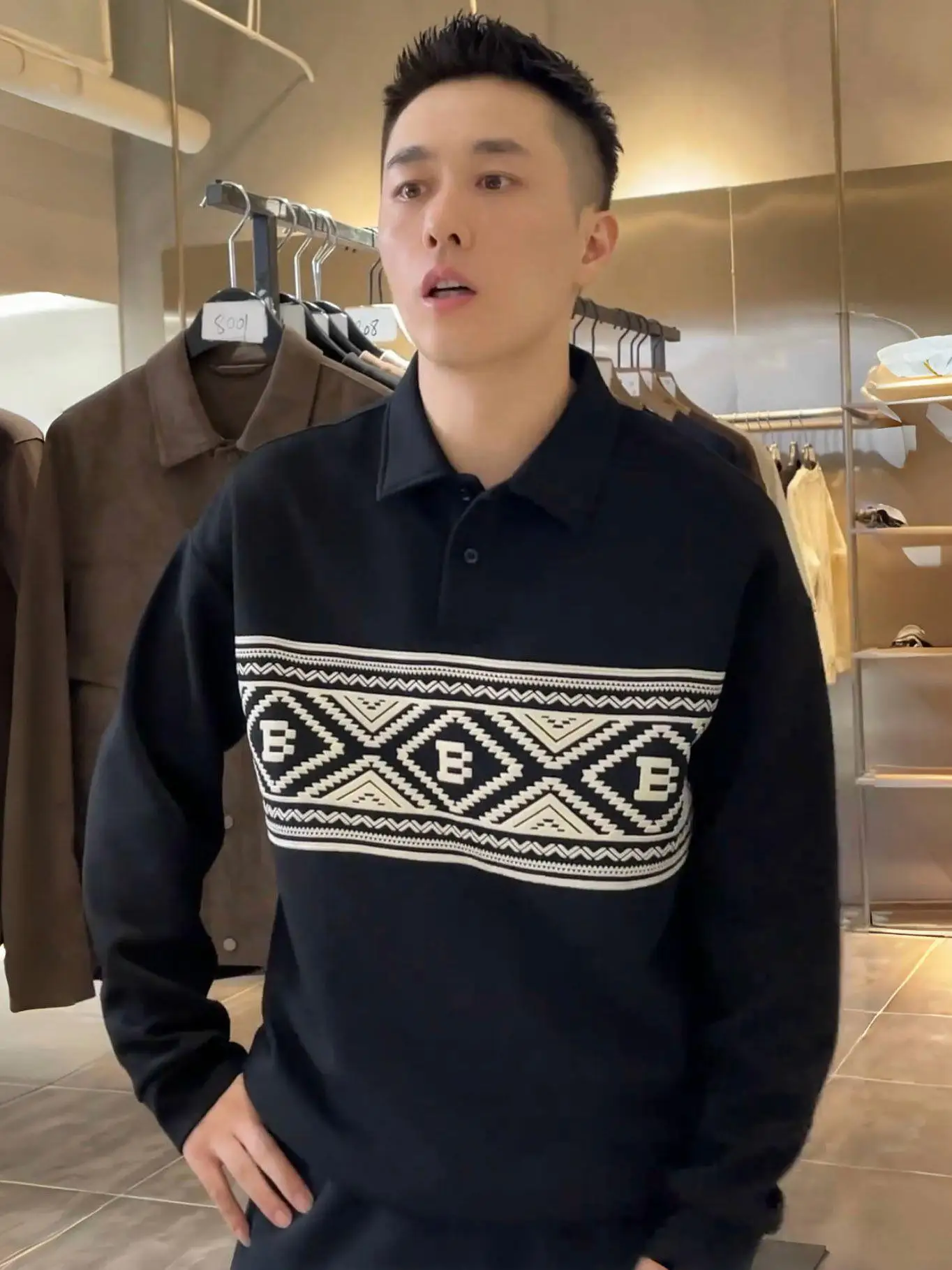 

Осень-зима, классический свитшот с тяжелым воротником на подкладке, мужской модный свободный длинный свитер све све, базовый слой