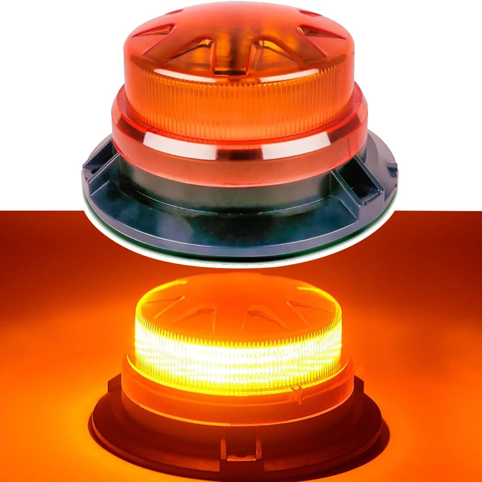 Car Strobe Light Emergency Car Rotating Traffic Indication Beacon Light 24LED Yellow Blue Car Flash Warning Signal Light 12V/24V