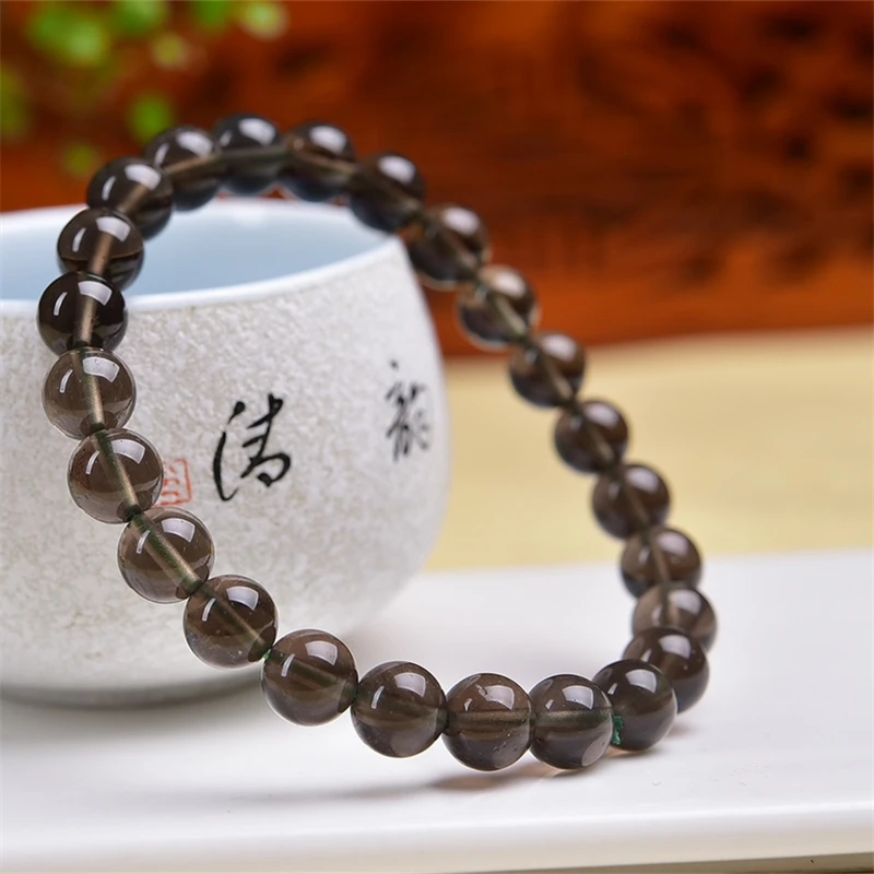 7.5MM Natural Sirian Meteorite Bracelet For Women Men Love Gift Crystal Beads Strands Jewelry Gift 1PCS