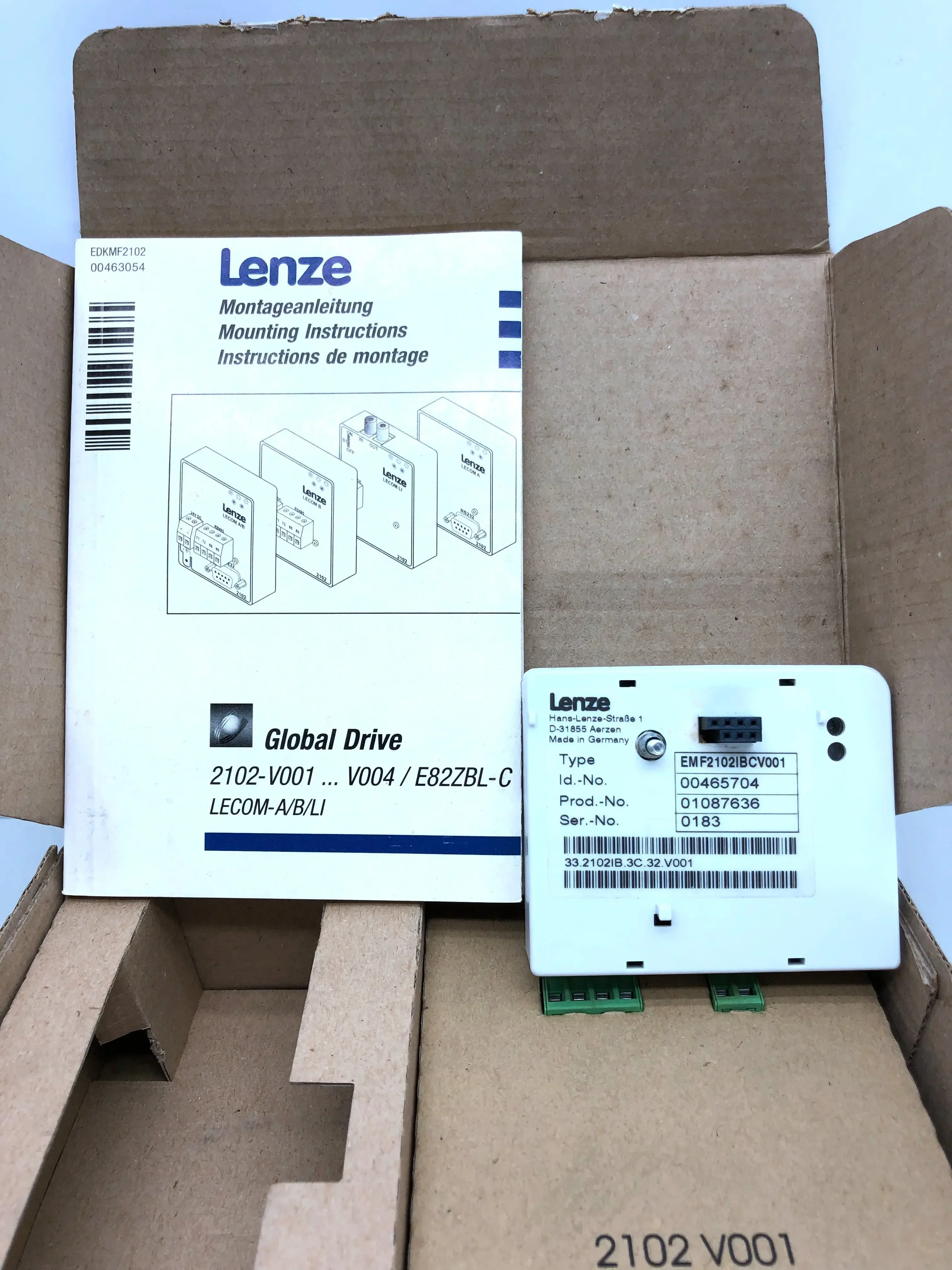 New original Lenz 8200 inverter module EMF2102IBCV001，  EMF2102IBCV002，   EMF2102IBCV003