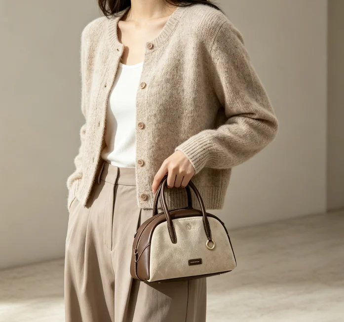S NEW Versatile Female Hundreds Head Layer Bowling Bag of Mini Shell Bag Leather Summer Ladies Handbag Shoulder Crossbody Bag