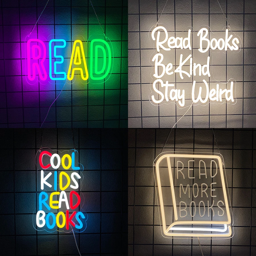 Read Series Neon Sign For Wall Decor,Light Up Sign For Bedroom,Classroom,Reading Room,Bookstore,Library,Club,Gifts For Readers