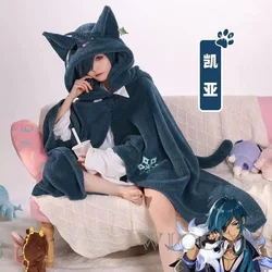 Genshin Impact Scaramouche Hoodie Blankets Tighnari Xiao Kaveh Kaeya qing Hutao Lyney Fleece Cloak Cape Pajamas Cosplay Costume