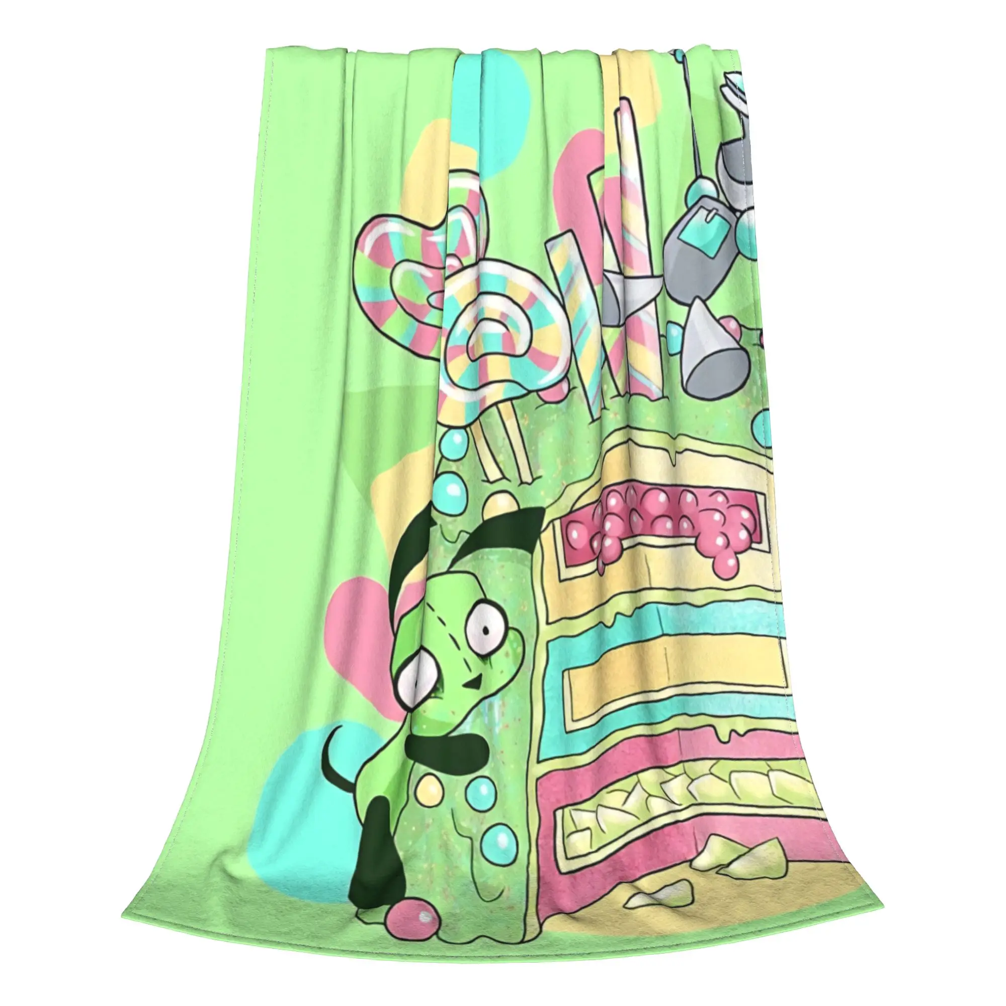 1PC Home Cute Room Decor chaotic metal  Blanket Throw Blanket Invader Zim Novelty Warm Blanket All Season