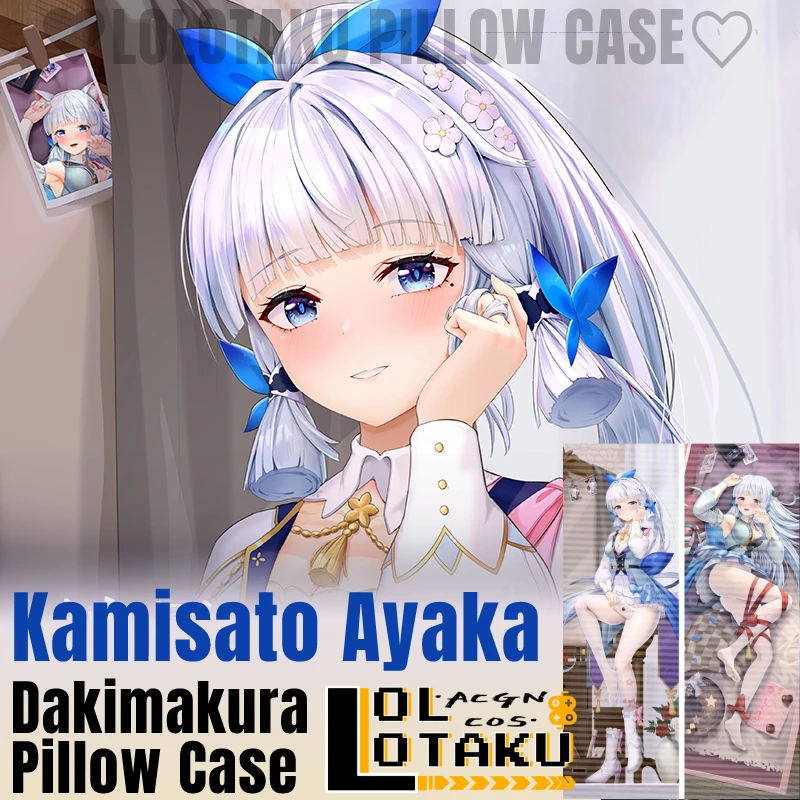 

Kamisato Ayaka Dakimakura Genshin, привлекательная Подушка, двухсторонняя обнимающаяся подушка для всего тела, Детская наволочка, домашнее постельное белье