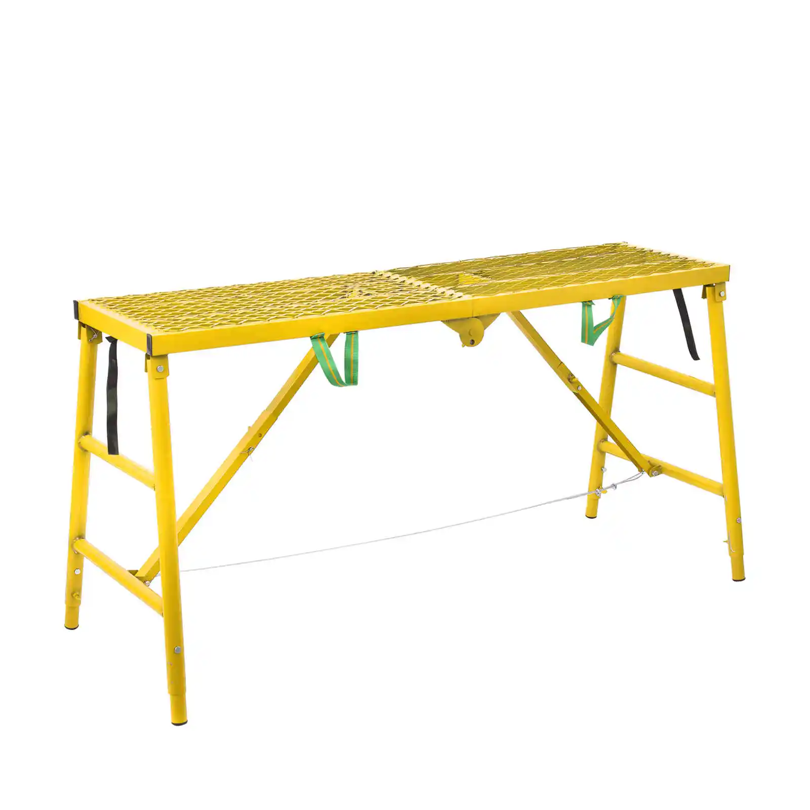Impalcatura portatile, scaletta per banco da lavoro con capacità di 770 libbre, altezza regolabile da 27,6 a 45,7 pollici Attrezzatura per impalcature (Giallo)