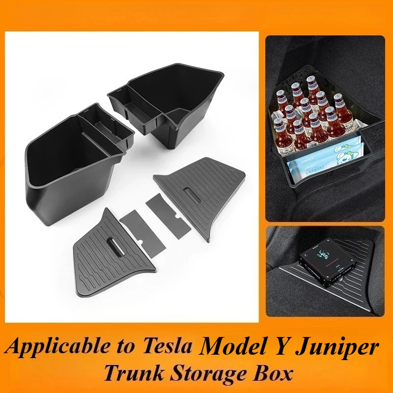 

For Tesla Model Y Refreshed 2023-2024 Trunk Storage Box Organizer Custom Fit Waterproof HeavyDuty Organizer Tidy Car Accessories