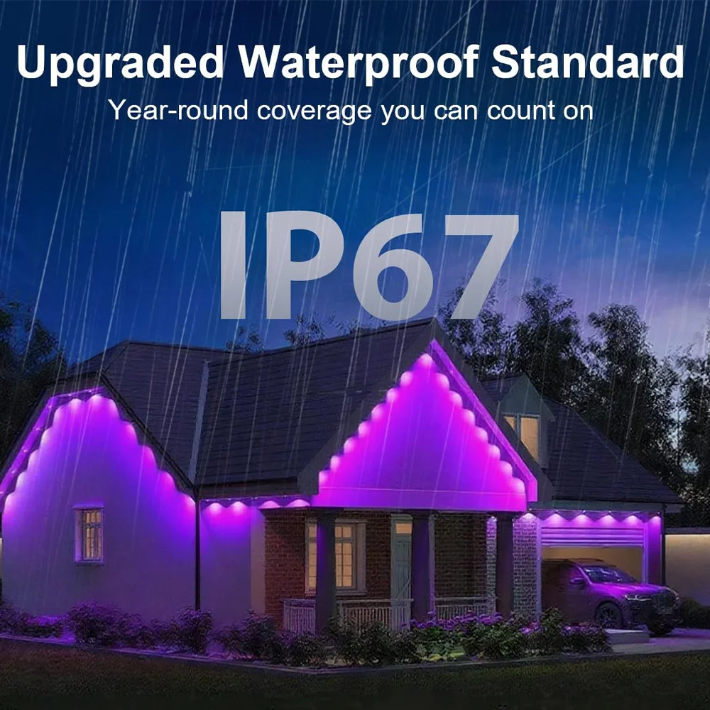 15 متر/30 متر الذكية RGB LED أضواء خارجية لتقوم بها بنفسك ألوان IP67 مقاوم للماء الطنف الإضاءة للمنزل عيد الميلاد هالوين الزينة اليومية