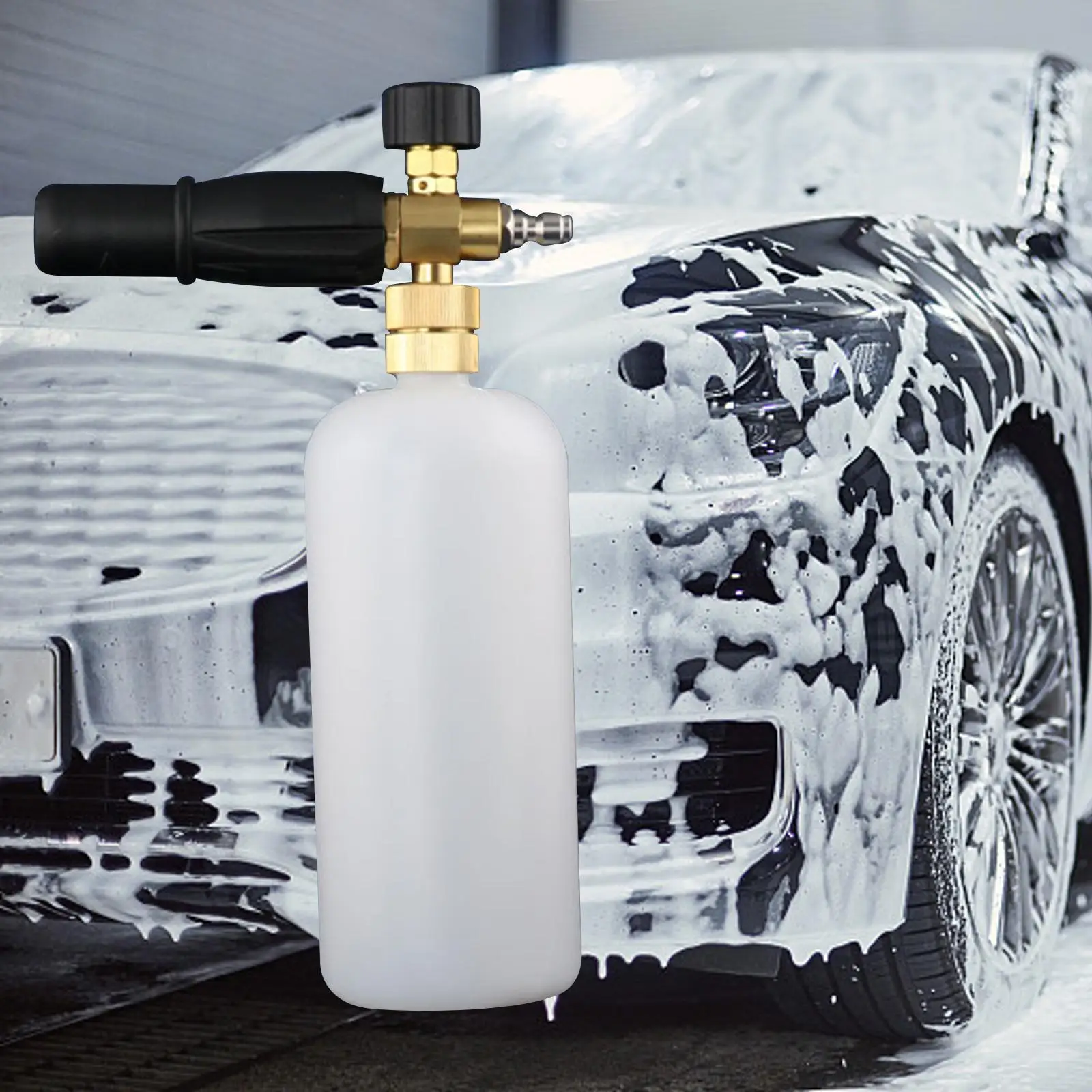 Car Foam Sprayer Bottle Large Capacity with Copper Adapter 1L Tank Container for Snow Foam Lance Pressure Washer Accessories