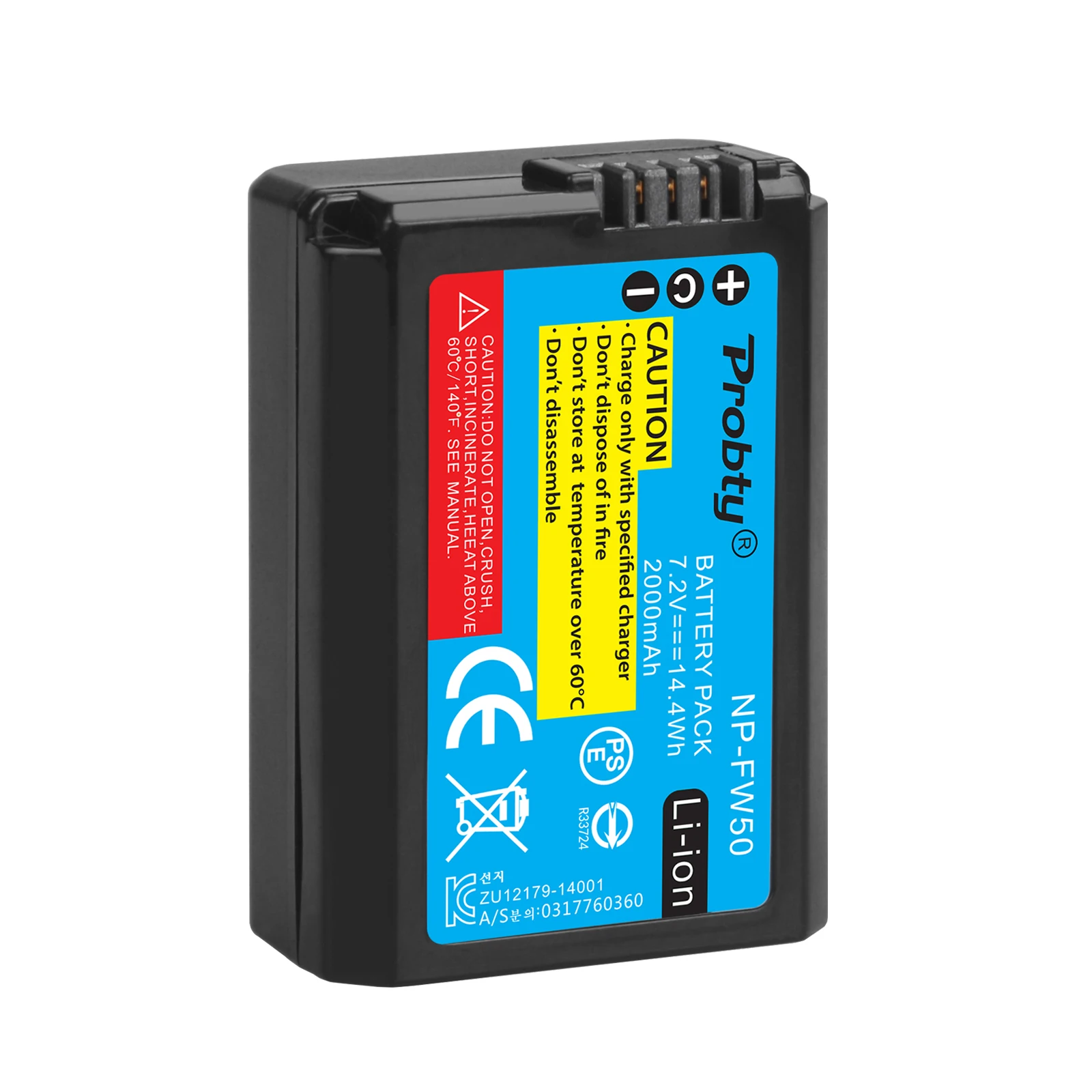 Probty NP-FW50 Battery For Sony A6000 A6300 A6400 A5100 ZV-E10 Alpha 7 A7 A7II A7RII A7S A7R A7R2 NEX-3 NEX-5