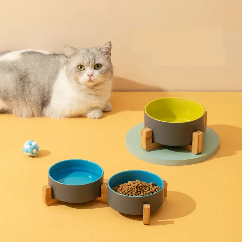 

Environmental Friendly Ceramic Bowl Dog Cat Feeder Puppy Food Water Container Pet Supplies Accessories