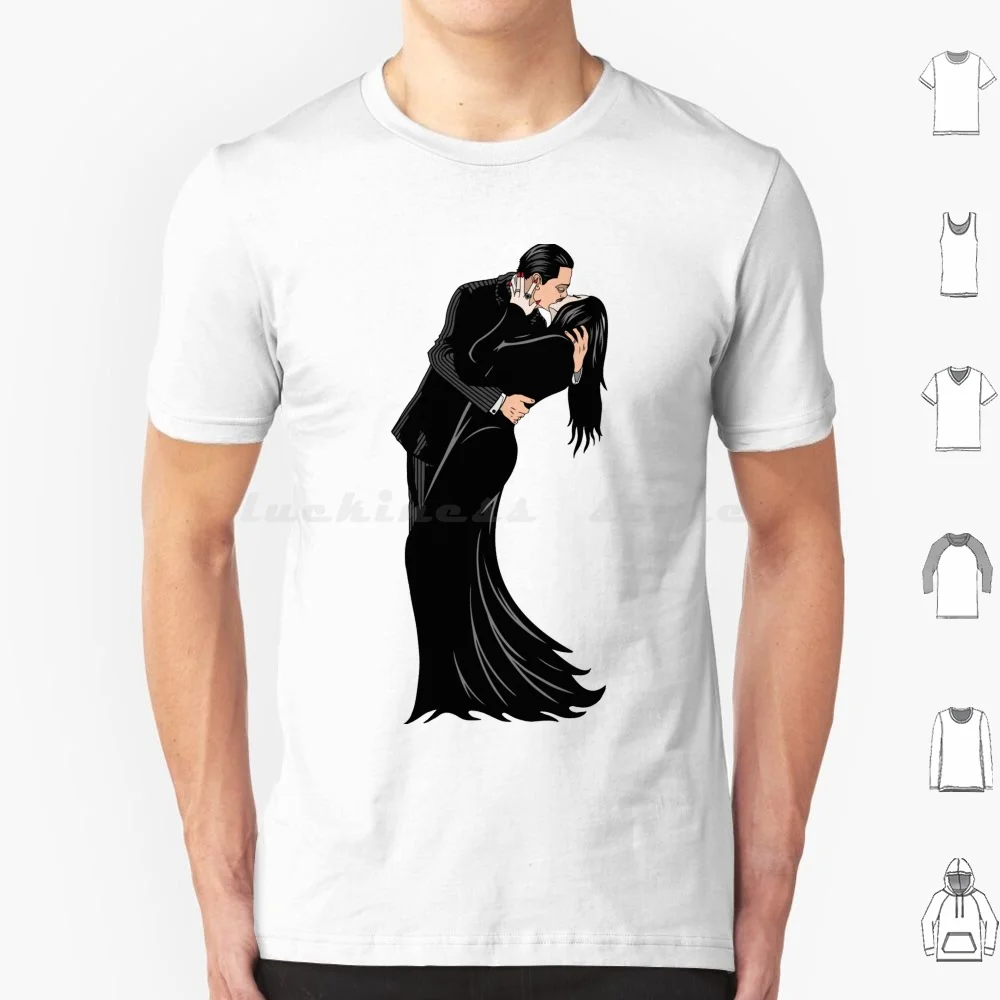 Camiseta Cara Mia de algodón para hombre y mujer, estampado DIY, Romance, Amor, Beso, Gótico, Emo, Addams, Gomez, Morticia, Terror, Halloween, Cara Mia