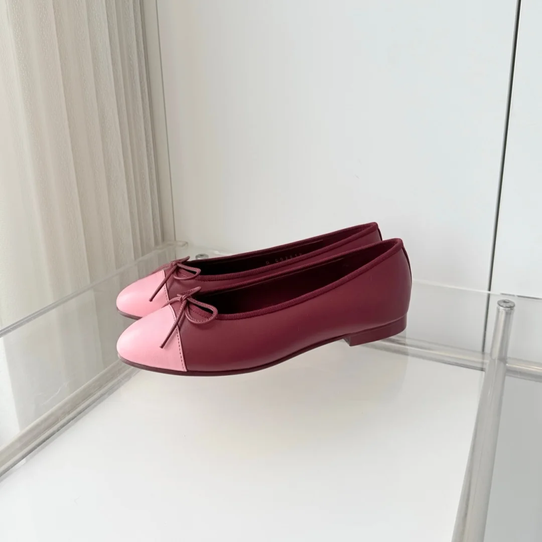 Luxury Brand Women's Ballet Flats Dance Shoes Low-heel Shoes Bow-Detail Outdoor Hiking Shoes Materials Sheepskin Minimalist view 5