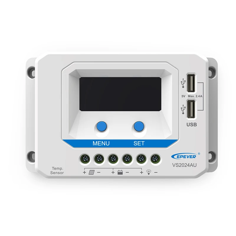 EPever VS2024AU VS3024AU VS6024AU VS3048AU PWM Solar Charge Controller 12V 24V Auto 20A 30A Dual USB LCD Solar Panel Regulator