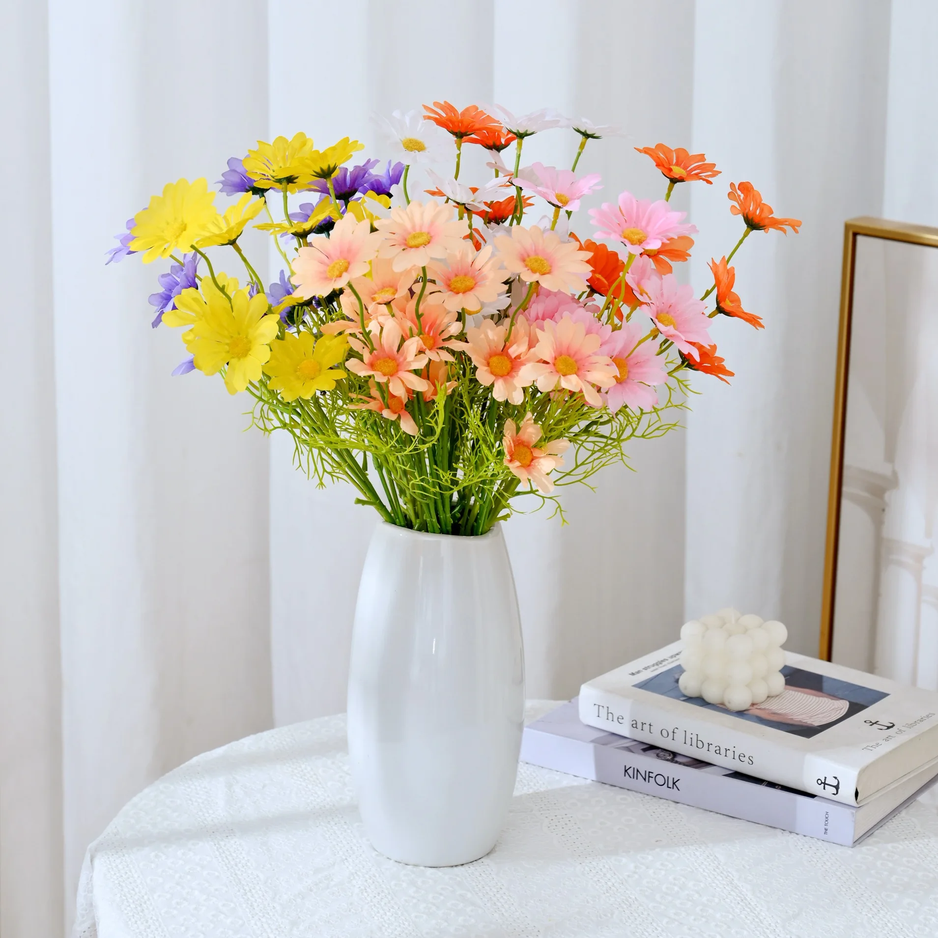 5 PCS Artificial Daisy Gerbera Flower Fake Chamomile Flower Wedding Home Arrangement Party Decoration