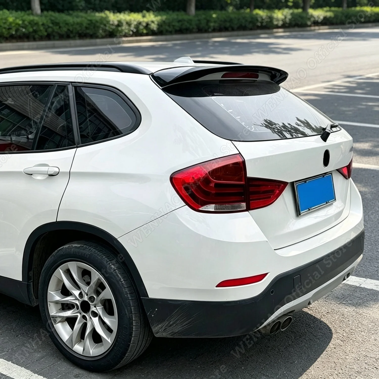 Gloss Black ABS Car Rear Spoiler Caps Spillter For BMW X1 Series E48 2012-2015 Rear Roof Spoiler Boot Wing LIP Bodykits Tuning
