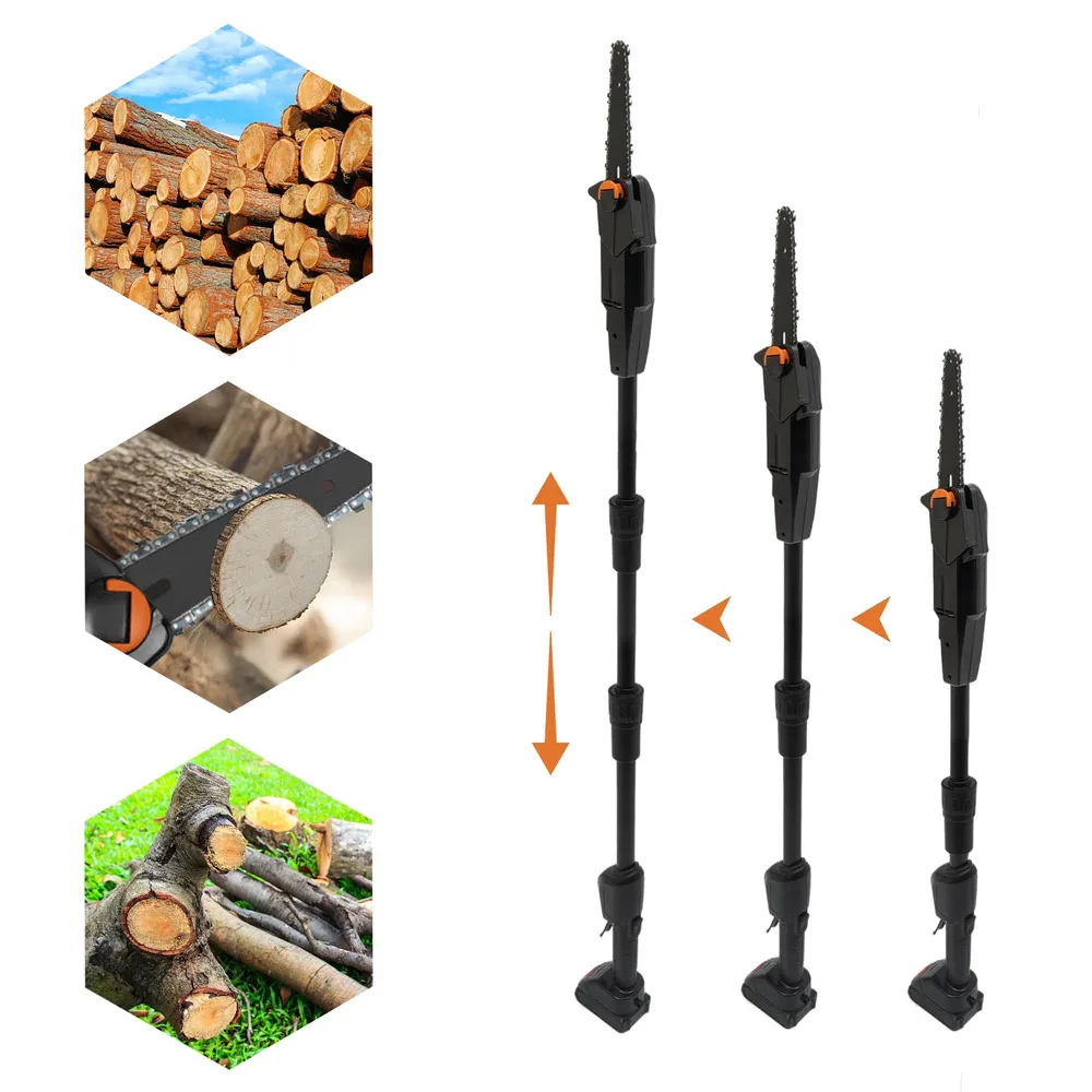 Cordless Pole Saw With 1500mAh Battery 1 Charger, Electric Polesaw For Wood Cutting, Orchards And Farms, Adjustable Length