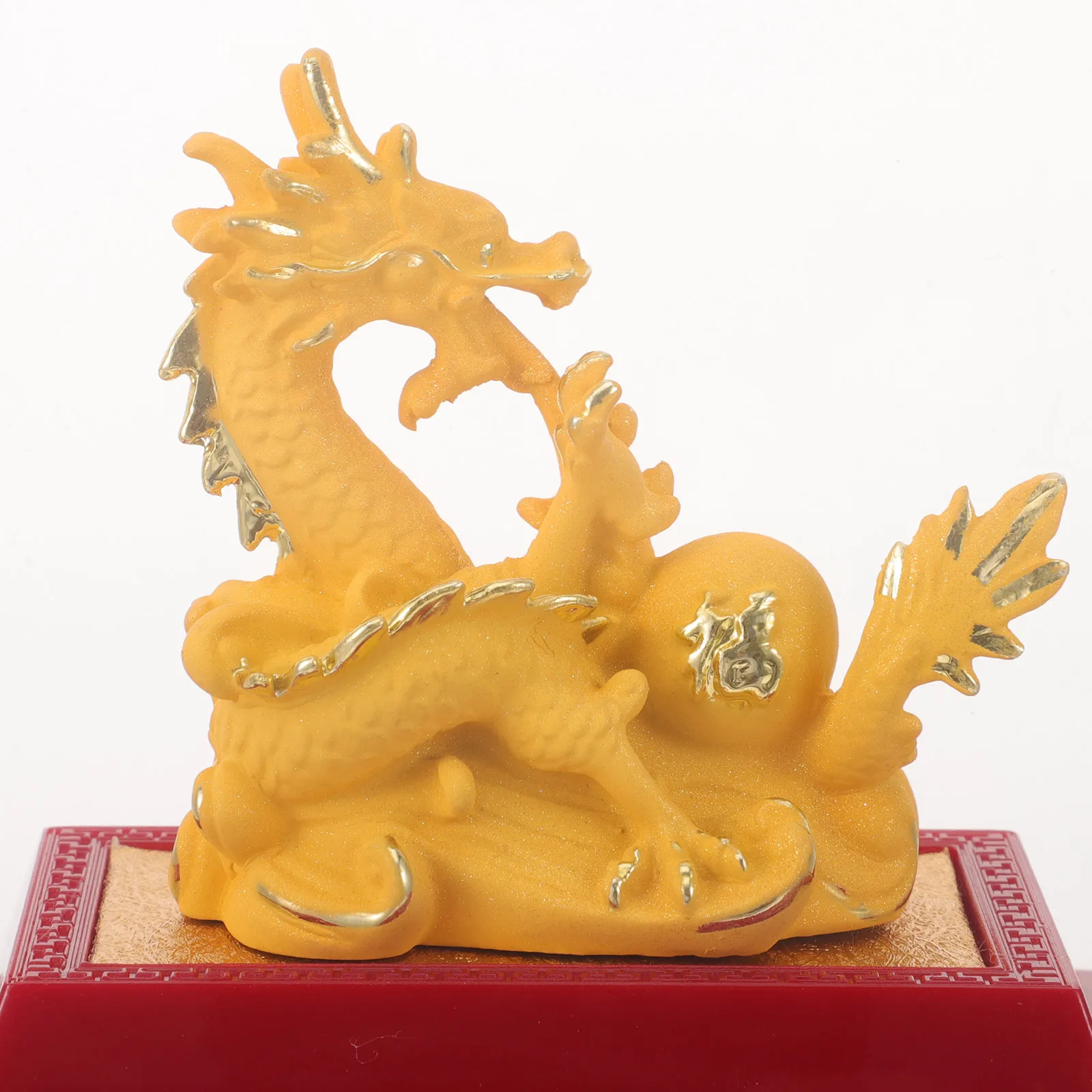 

1pcs Golden Chinese Dragon Statue Zodiac Resin Cartoon Dragon Statue Home Decor Office Resin Craft Decor Figurine