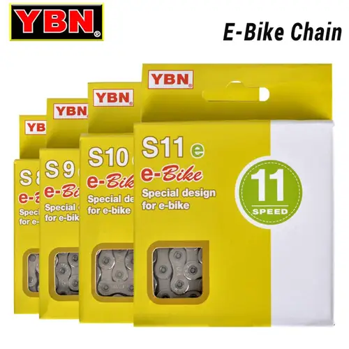 YBN Cadena de bicicleta eléctrica de 8, 9, 10, 11 y 12 velocidades, diseño especial, 136 eslabones, 9V, 10V, 11V, 12V, para Motor medio SHINANO BOSCH