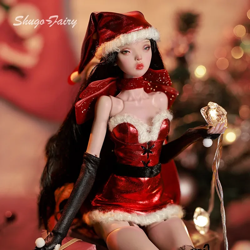 1/4 BJD Doll Phyllis Special Resin Doll Red Festive Christmas Girl Model Doll Movable Joints Fullset Professional Dolls Xmas Gif