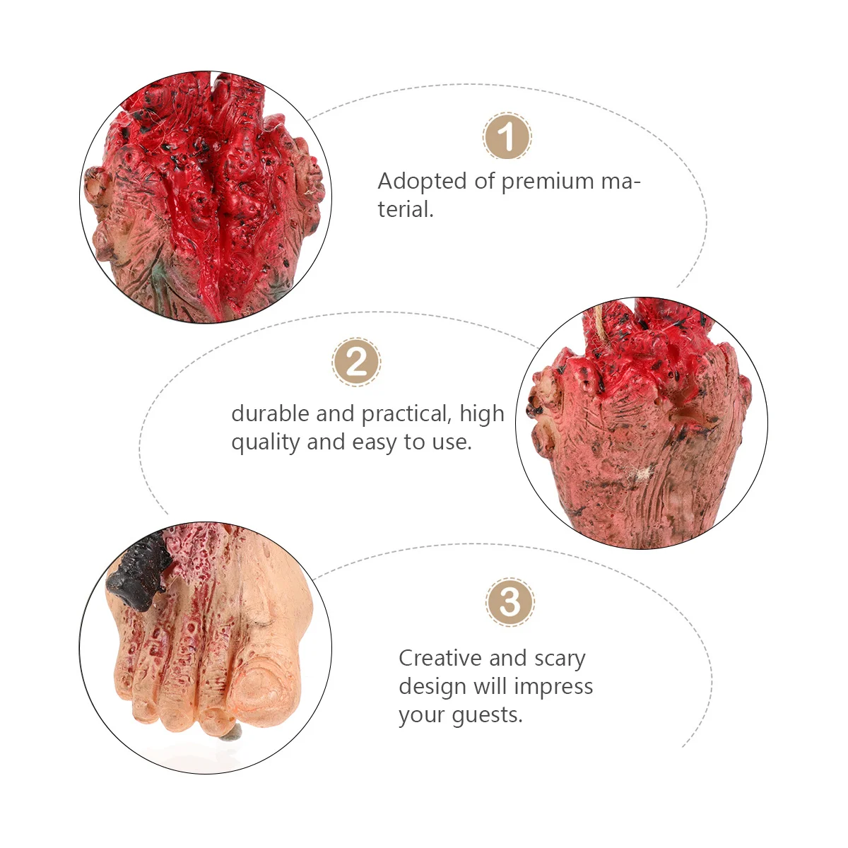 

2 шт., подвесные детали для тела на Хэллоуин, материал премиум-класса, страшные украшения, товары для дома с привидениями, реквизит для трюков, реквизит для дома с привидениями