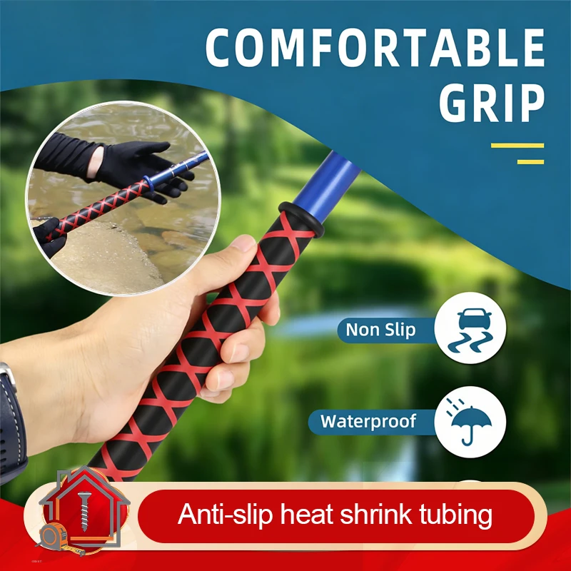 New Type Anti-slip Heat Shrink Tube Diameter 20/22/25/28/30/35mm Handle Cover Case Non Slip Insulated Wrap for Fishing Rod