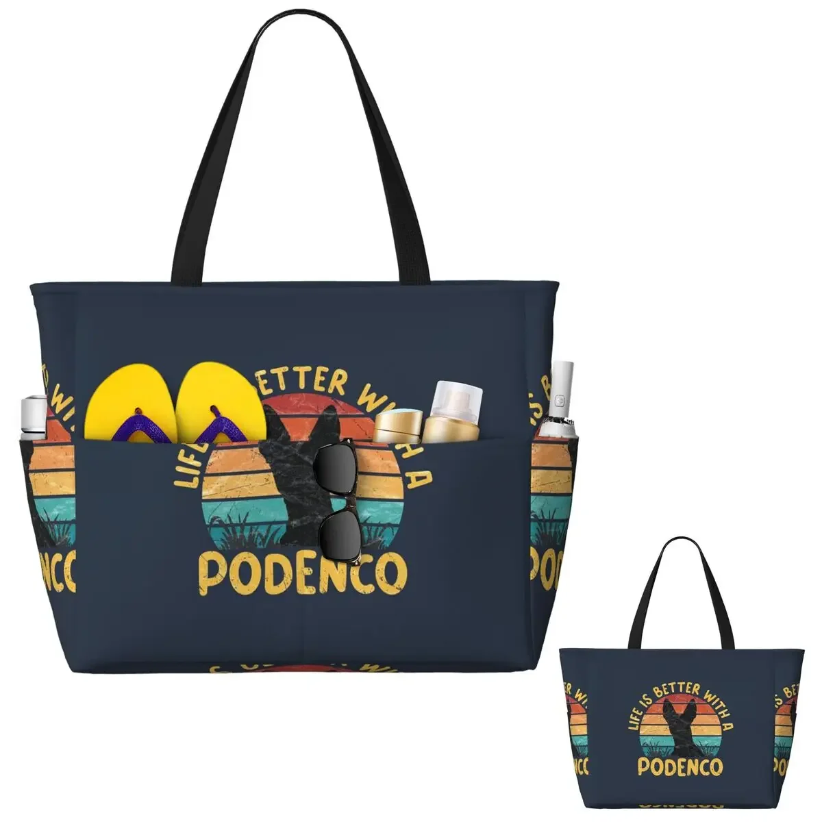 

Life Is Better With A Podenco Beach Tote Bag Sport Gym Yoga Duffle Large Tote Bag Women Travel Bag Fitness bag