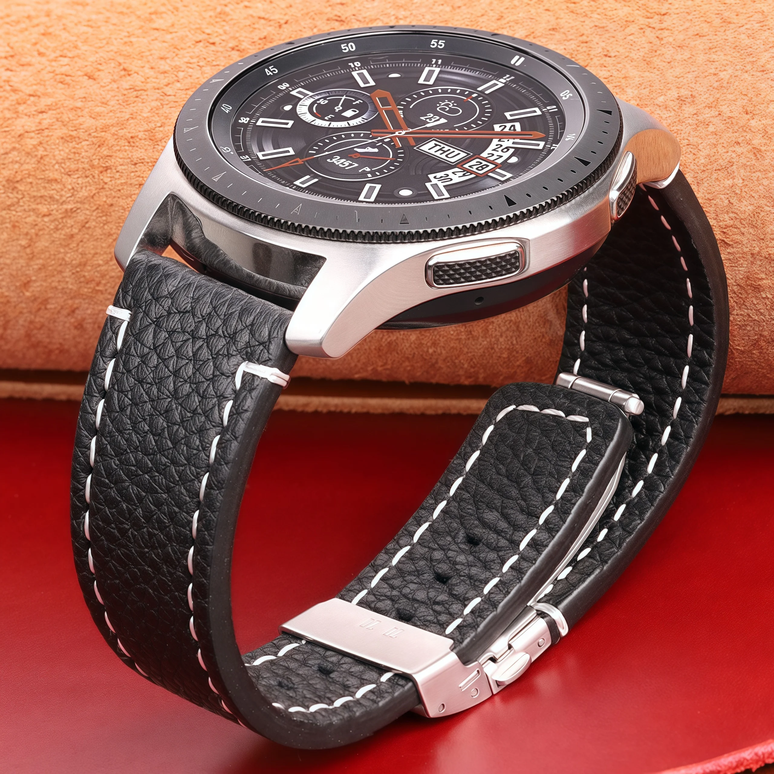 Genuin Leather Watchband For Huawei Samsung Watch Strap 18mm 24mm 22mm Women Men Black Brown Soft Cowhide Bracelet