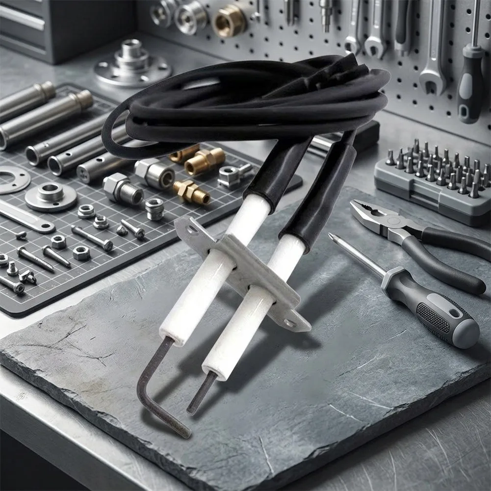 Ignition Electrode Assembly Dual Probe Ignition Electrode As Shown High-conductivity Alloy White Ceramic Insulation