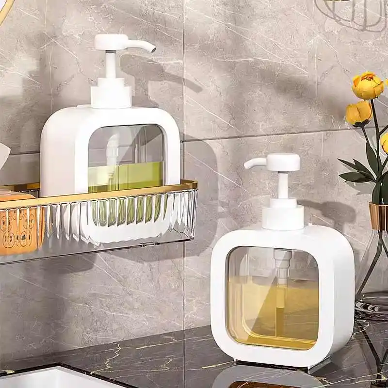 Dispensador de jabón líquido de 300/500ml, soporte de Gel de ducha portátil recargable, botella con bomba vacía de viaje para loción y champú