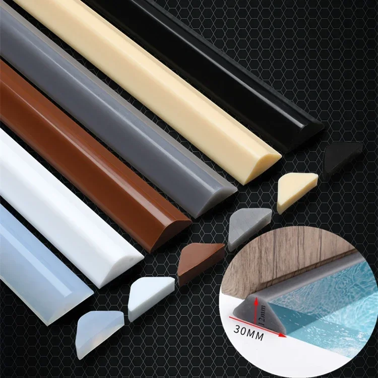 

50cm-200cm Silicone Bathroom Water Stopper Blocker Shower rubber Dam Dry and Wet Separation Flood Barrier Door Bottom Seal Strip