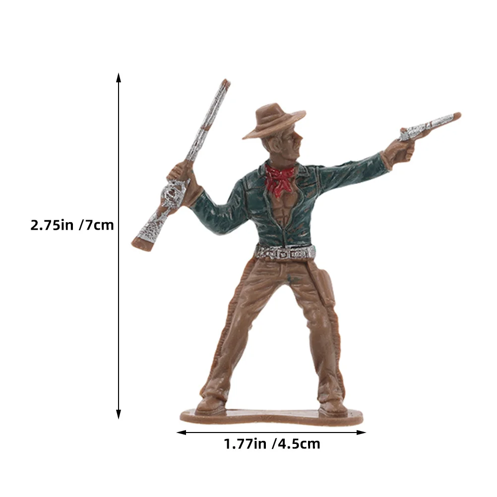 12 pezzi di cowboy occidentale mini statue dell'avanguardia selvaggia per bambini, figure americane in plastica educative, decorazioni per la raccolta, bomboniere, toppers per torte