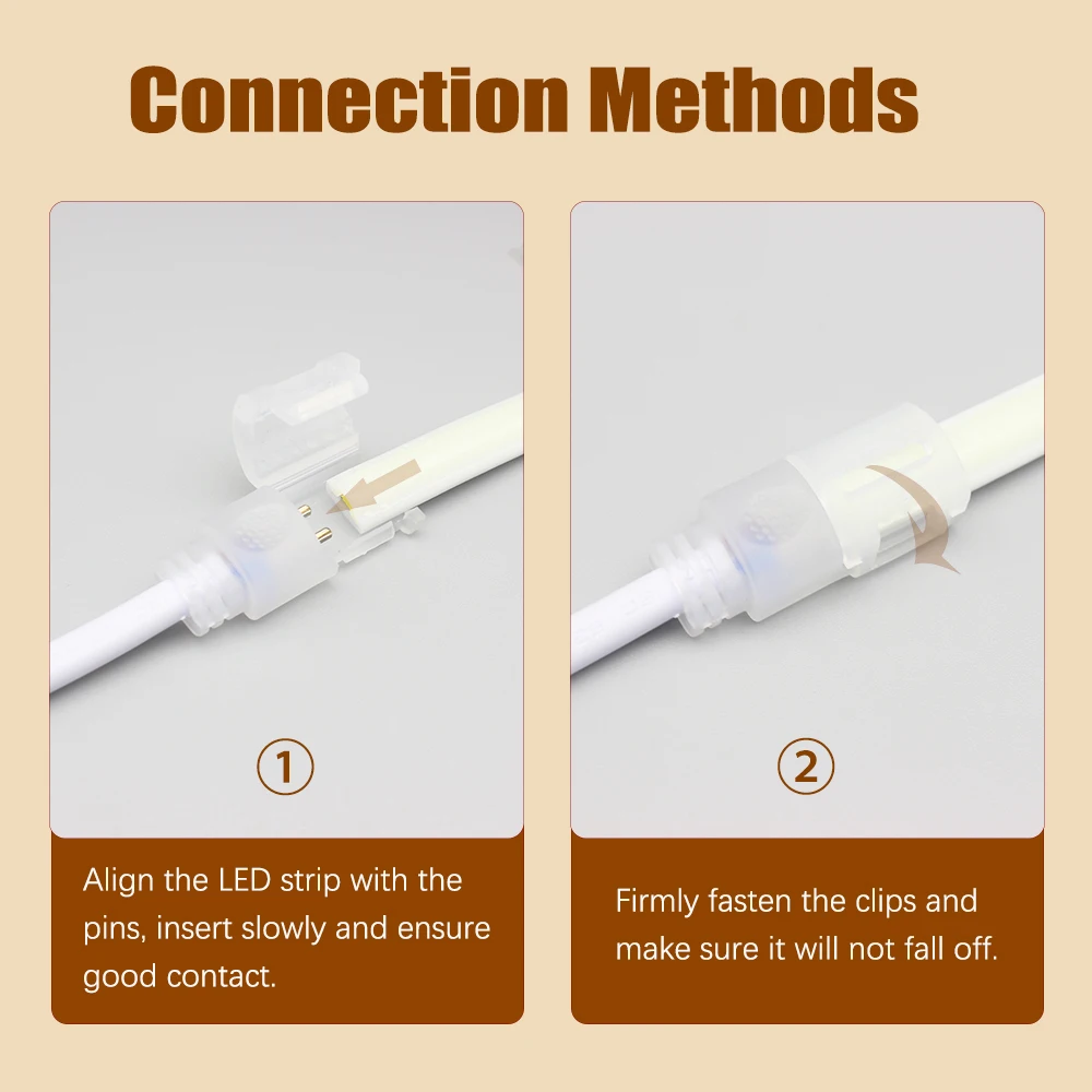 Led Lights Strips 220V High Brightness 12W/M COB LED Strip Lights IP68 Waterproof 50cm/19.68inch Cuttable Flexible Rope Lights