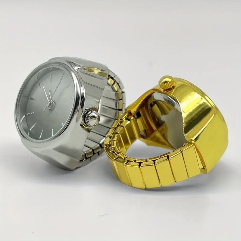 1PC Advanced Cool Wind Watchable Time Ring Watch, Small and Popular Round Pointer Finger Watch Exclusive